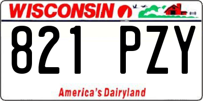 WI license plate 821PZY