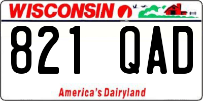 WI license plate 821QAD