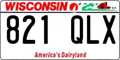 WI license plate 821QLX