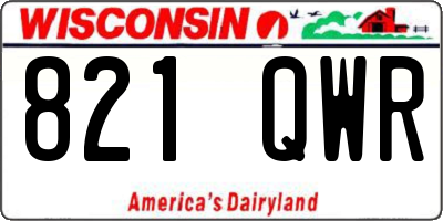 WI license plate 821QWR