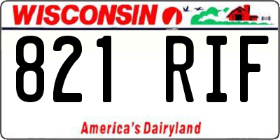 WI license plate 821RIF