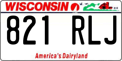 WI license plate 821RLJ