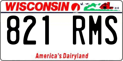 WI license plate 821RMS