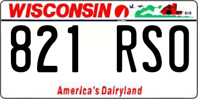 WI license plate 821RSO