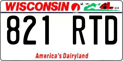 WI license plate 821RTD