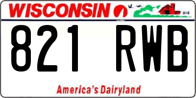 WI license plate 821RWB