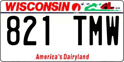 WI license plate 821TMW