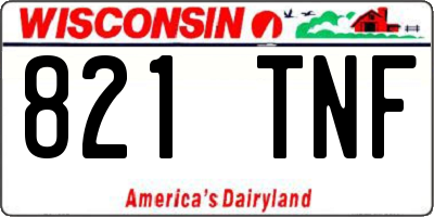 WI license plate 821TNF