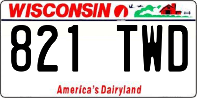 WI license plate 821TWD
