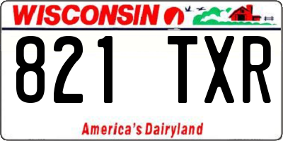 WI license plate 821TXR