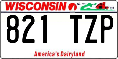 WI license plate 821TZP