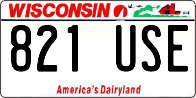WI license plate 821USE