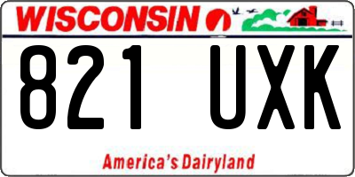 WI license plate 821UXK