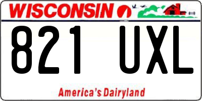 WI license plate 821UXL