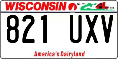 WI license plate 821UXV