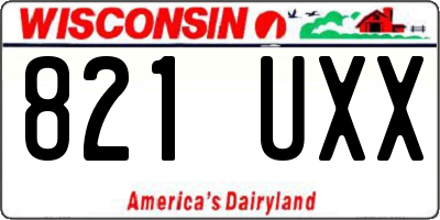 WI license plate 821UXX