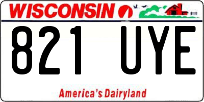 WI license plate 821UYE