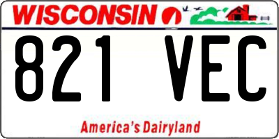 WI license plate 821VEC