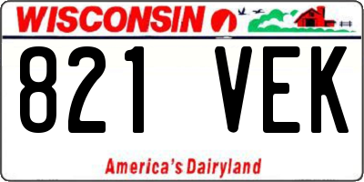 WI license plate 821VEK