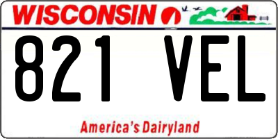 WI license plate 821VEL