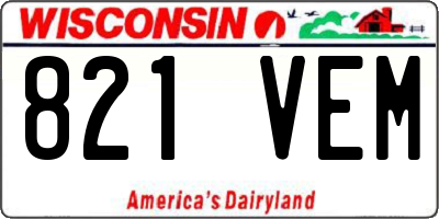 WI license plate 821VEM