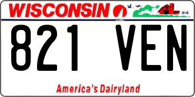 WI license plate 821VEN