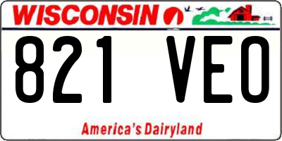 WI license plate 821VEO
