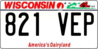 WI license plate 821VEP
