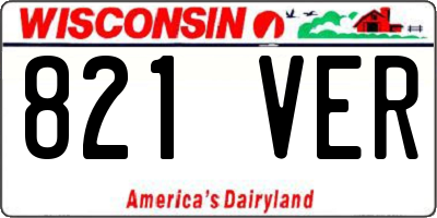 WI license plate 821VER