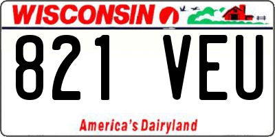WI license plate 821VEU