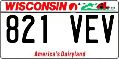 WI license plate 821VEV