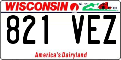 WI license plate 821VEZ