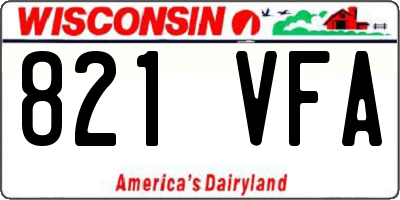 WI license plate 821VFA