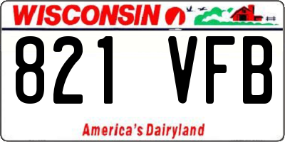 WI license plate 821VFB