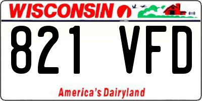 WI license plate 821VFD