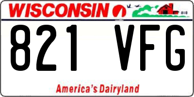 WI license plate 821VFG