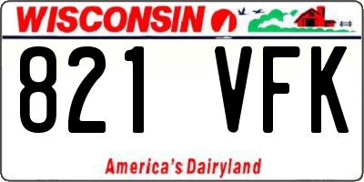 WI license plate 821VFK