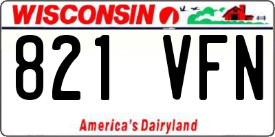 WI license plate 821VFN