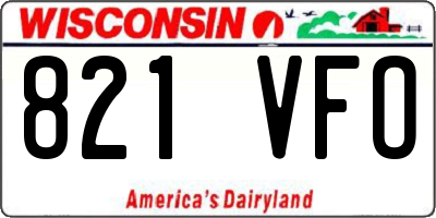 WI license plate 821VFO
