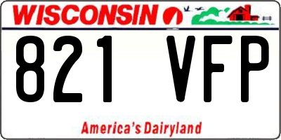 WI license plate 821VFP