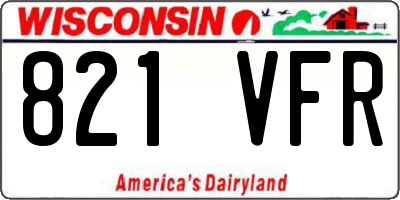 WI license plate 821VFR