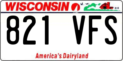 WI license plate 821VFS