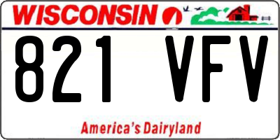 WI license plate 821VFV