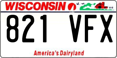 WI license plate 821VFX