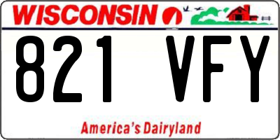 WI license plate 821VFY