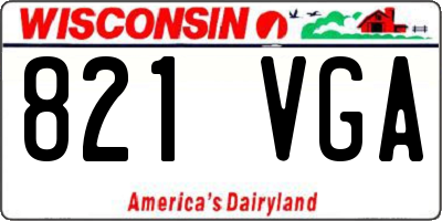 WI license plate 821VGA