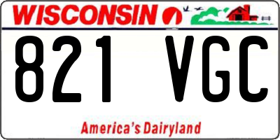 WI license plate 821VGC