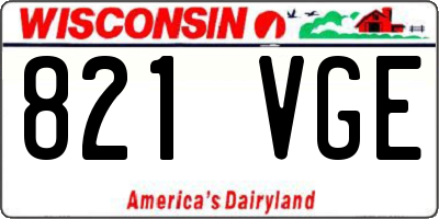 WI license plate 821VGE