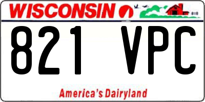 WI license plate 821VPC