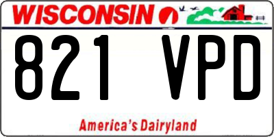 WI license plate 821VPD